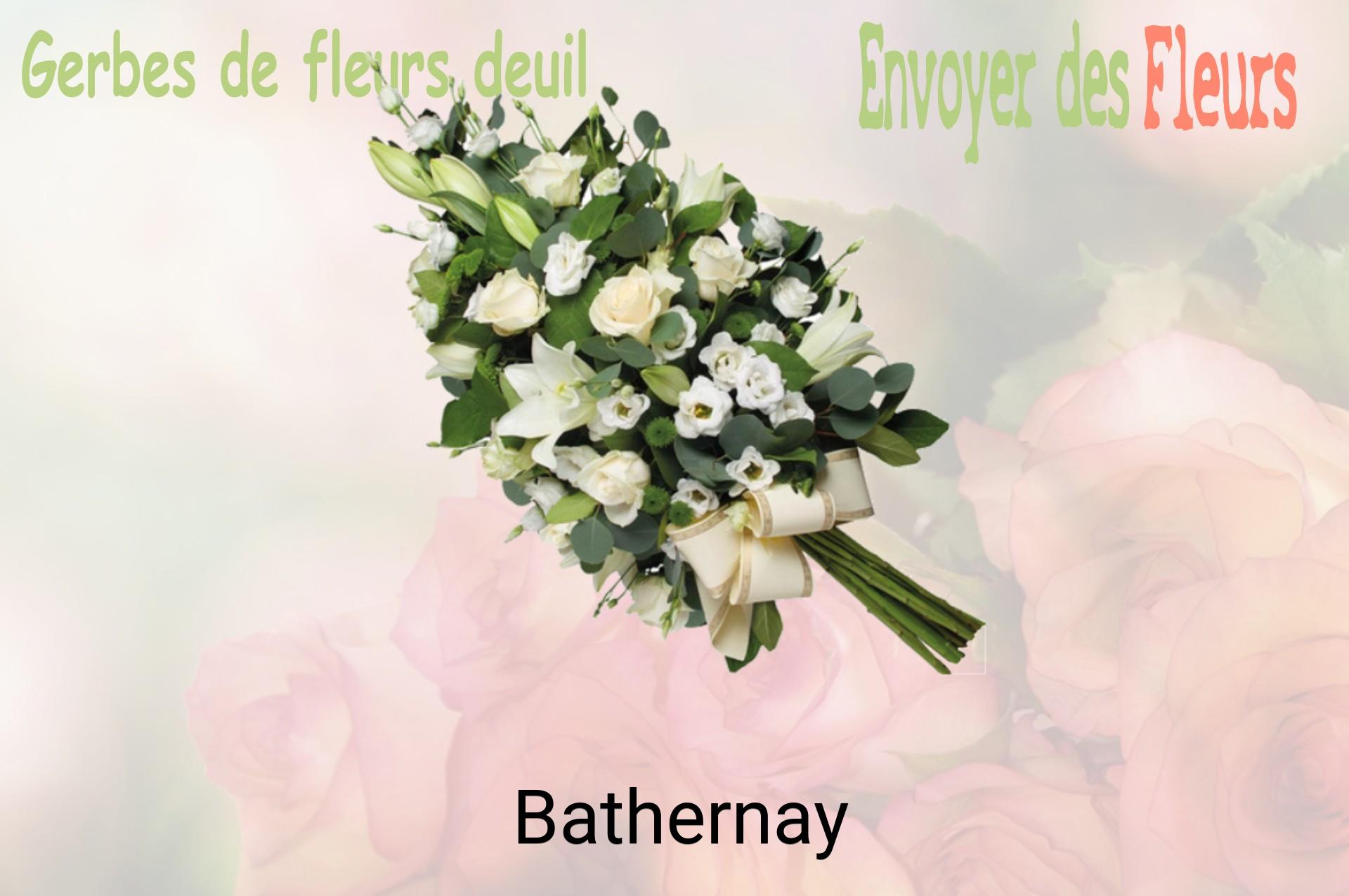 Gerbe de fleurs de deuil livrée à Bathernay